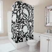 Traditional indian paisley pattern on black and wh duschvorhang (Beispiel)