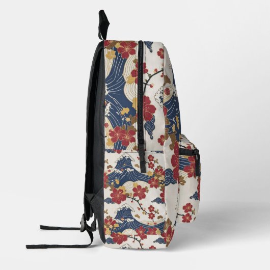 Traditional Japanese Kimono Pattern Backpack Bedruckter Rucksack (Links)