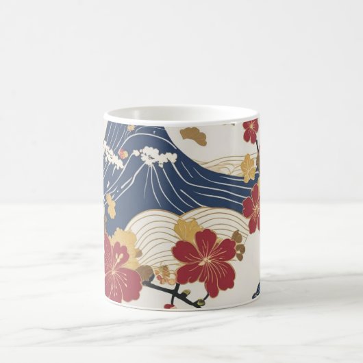 Traditional Japanese Kimono Pattern Kaffeetasse (Mittel)