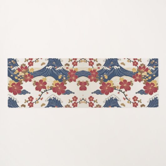 Traditional Japanese Kimono Pattern Yogamatte (Rückseite (Horizontal))