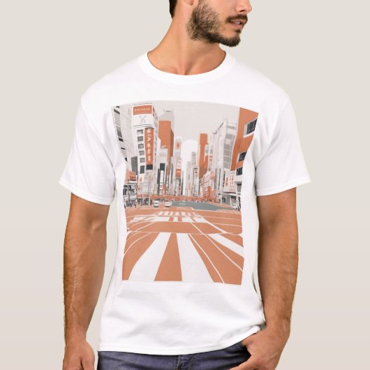 Traditional Japanese Pattern Design Artistic Print T-Shirt (Vorderseite)