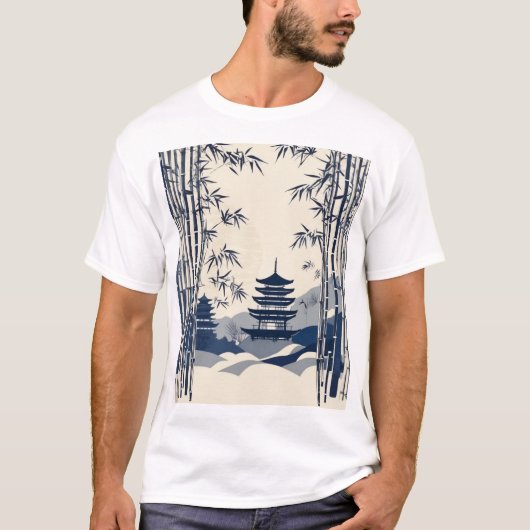 Traditional Japanese Pattern Design Elegant Asian  T-Shirt (Vorderseite)