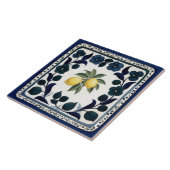 Traditional Lemons Dark Blue and White Floral Fliese (Seite)