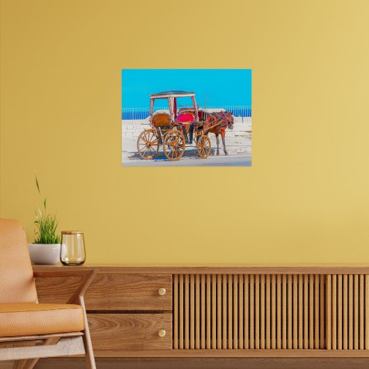 Traditional Maltese Horse Carriage (Karozzin) in V Poster (Wohnzimmer 2)