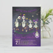 Traditional Mardi Gras symbolism with a goose  Einladung (Stehend Vorderseite)