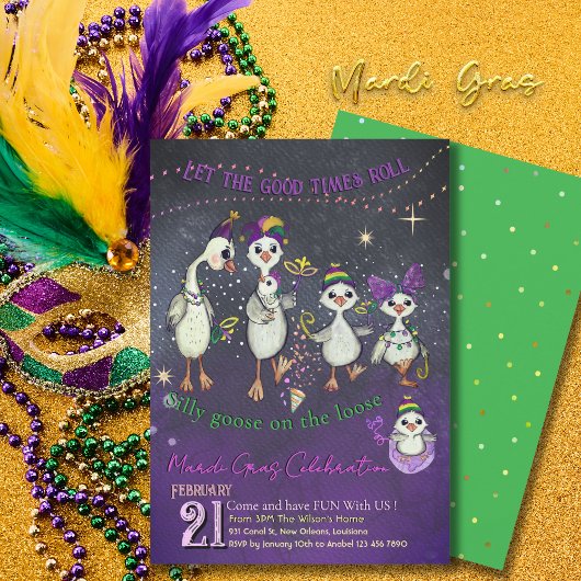 Traditional Mardi Gras symbolism with a goose  Einladung