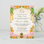 Traditional Marigold Kalyanam Invitation Card Einladung (Stehend Vorderseite)