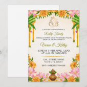 Traditional Marigold Kalyanam Invitation Card Einladung (Vorne/Hinten)