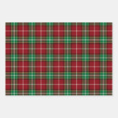 Traditional Maroon and Emerald Green Tartan Plaid Geschenkpapier Set (Vorderseite 3)