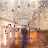 Traditional Minimalist Navy Snowflakes  Fensteraufkleber (Blatt 2)