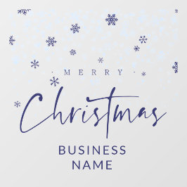 Traditional Minimalist Navy Snowflakes  Fensteraufkleber