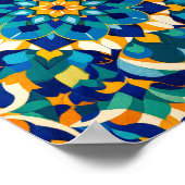 Traditional Moroccan Zillij Geometric Tile Pattern Poster (Ecke)