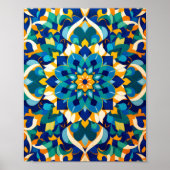 Traditional Moroccan Zillij Geometric Tile Pattern Poster (Vorne)