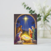 Traditional Nativity Holy Family Feiertagspostkarte (Stehend Vorderseite)