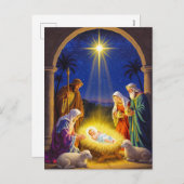 Traditional Nativity Holy Family Feiertagspostkarte (Vorne/Hinten)