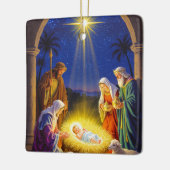 Traditional Nativity Holy Family Keramikornament (Links)