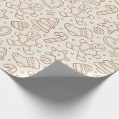 Traditional Neutral Christmas Boho Gingerbread Man Geschenkpapier (Ecke)