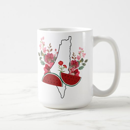 Traditional Palestine elements in palestine map Kaffeetasse (Rechts)