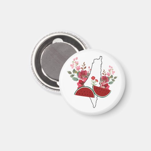 Traditional Palestine elements in palestine map Magnet (Vorderseite/Rückseite)