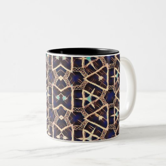 traditional pattern zweifarbige tasse (VorderseiteRechts)