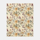Traditional  Peony Vintage Botanical Pattern Fleecedecke (Vorderseite)