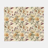 Traditional  Peony Vintage Botanical Pattern Fleecedecke (Vorderseite (Horizontal))