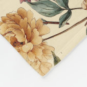 Traditional  Peony Vintage Botanical Pattern Fleecedecke (Ecke)