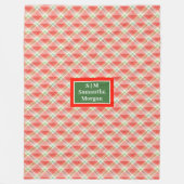 Traditional Plaid Blanket Custom Monogram Gift Fleecedecke (Vorderseite)