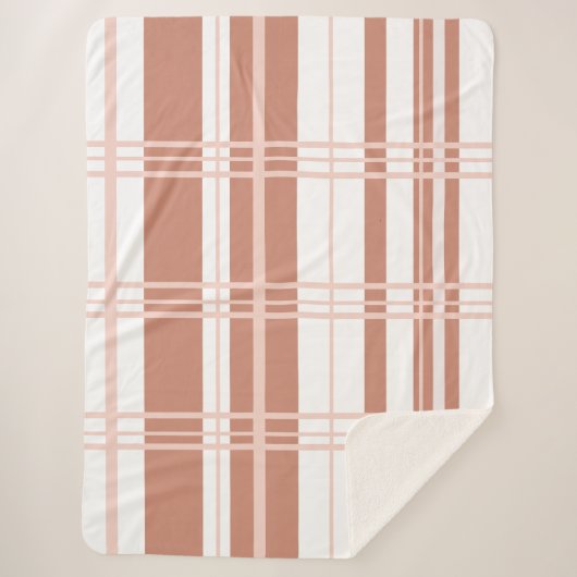 Traditional Plaid Coral Blends and White Sherpadecke (Vorderseite)