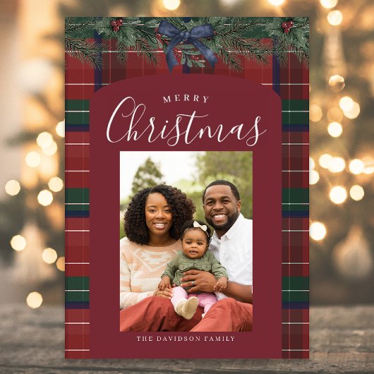 Traditional Plaid Feiertagskarte