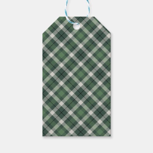 Traditional plaid in green and black. geschenkanhänger (Vorderseite)