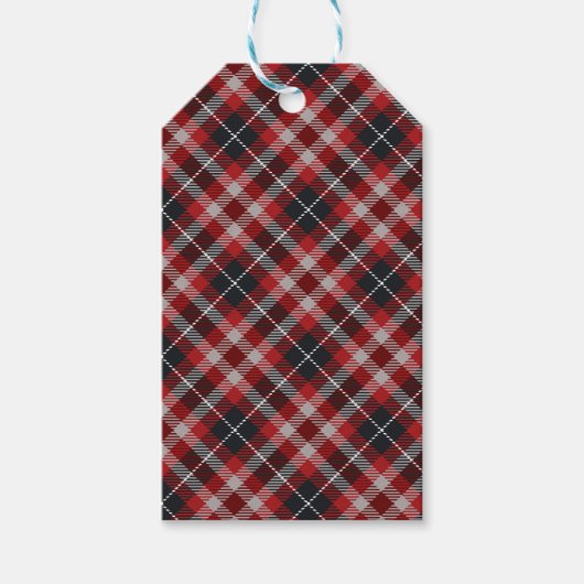 Traditional plaid in red and black. geschenkanhänger (Vorderseite)
