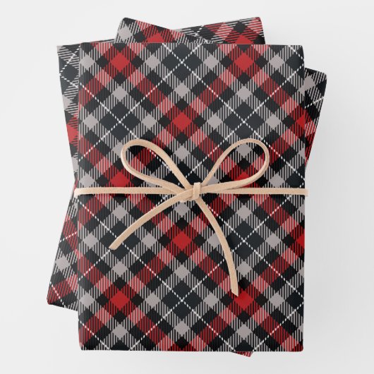Traditional plaid in red and black. geschenkpapier set (Beispiel)