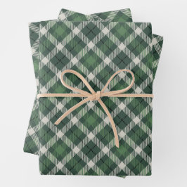 Traditional plaid in shades of  green geschenkpapier set