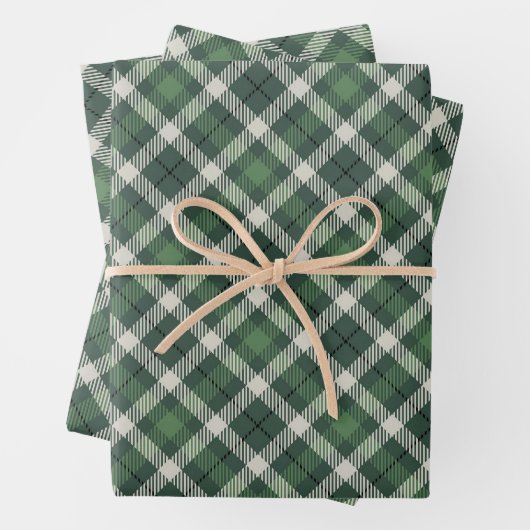 Traditional plaid in shades of green geschenkpapier set (Beispiel)