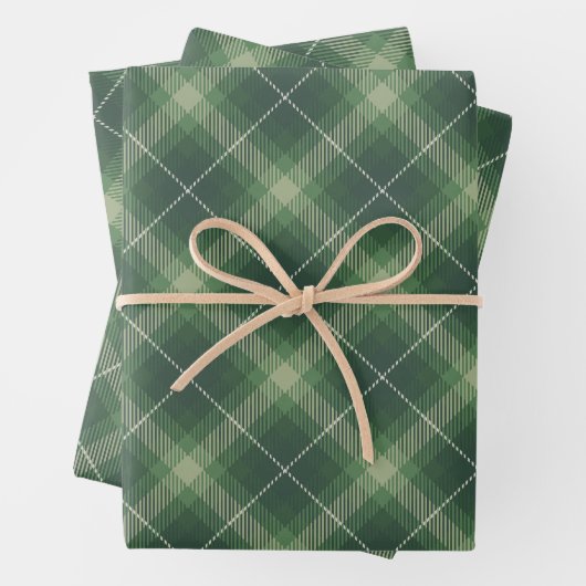 Traditional plaid in shades of green geschenkpapier set (Beispiel)