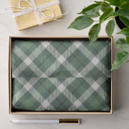 Traditional plaid in shades of  green seidenpapier