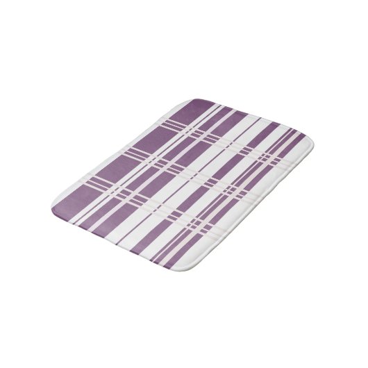 Traditional Plaid Plum, Blush Pink, White Badematte (Schrägansicht)