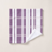 Traditional Plaid Plum, Blush Pink, White Badhandtuch Set (Waschlappen)