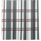 Traditional Plaid Smoke Grey, Deep Burgandy, White Duschvorhang (Vorderseite)