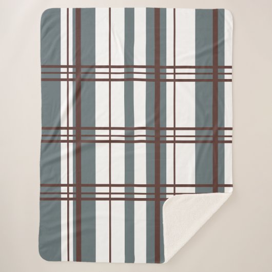 Traditional Plaid Smoke Grey, Deep Burgandy, White Sherpadecke (Vorderseite)