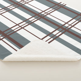 Traditional Plaid Smoke Grey, Deep Burgandy, White Sherpadecke