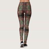 Traditional Plaid Tartan Burgundy Green Dark Leggings (Rückseite)