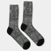 Traditional Polynesian Tapa Cloth Pattern Socken (Rechts)