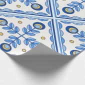 Traditional Portugal Lisbon azulejo ceramic tiles. Geschenkpapier (Ecke)