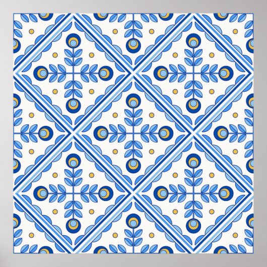Traditional Portugal Lisbon azulejo ceramic tiles. Poster (Vorne)