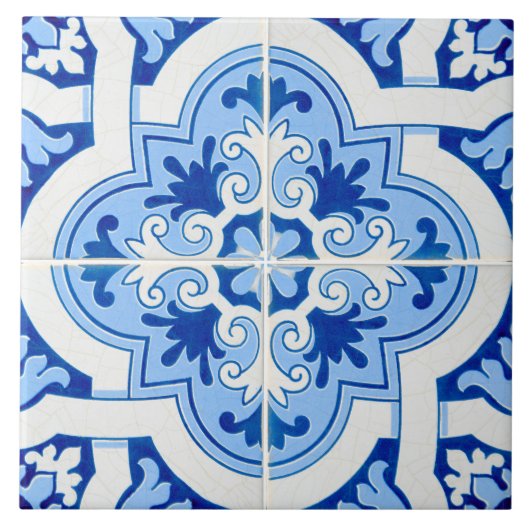 Traditional Portuguese glazed  Fliese (Vorderseite)