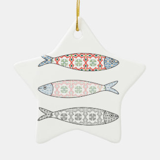 Traditional Portuguese icon. Colored sardines Keramikornament