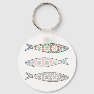 Traditional Portuguese icon. Colored sardines Schlüsselanhänger
