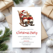 Traditional Red Green Script Font Christmas Party Einladung